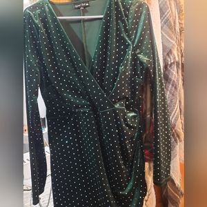 Dark green holiday dress